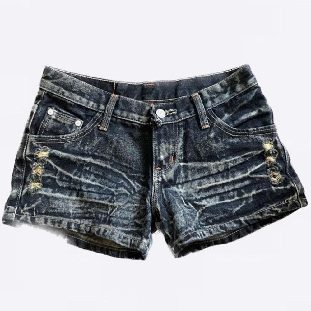 Vintage Wash Denim Jean Shorts